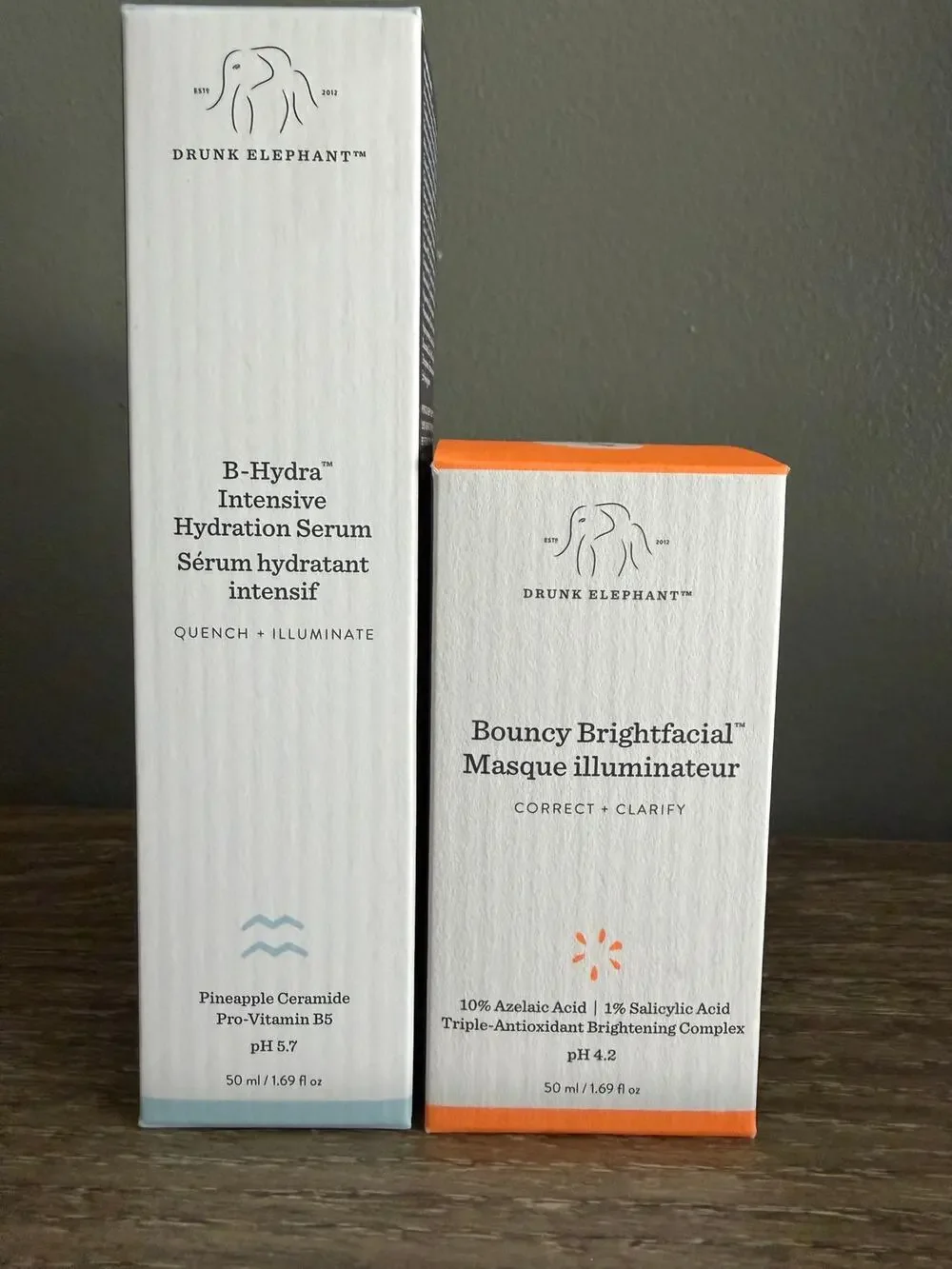 Drunk Elephant B-Hydra + Bouncy Brightfacial Duo